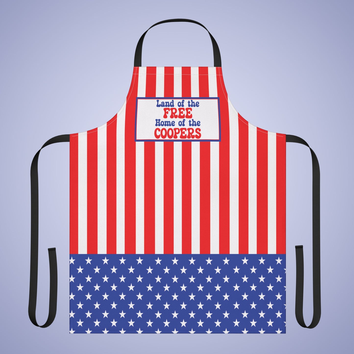 Land of the Free Personalized Patriotic July 4th Home Decor Kitchen Apron USA Flag