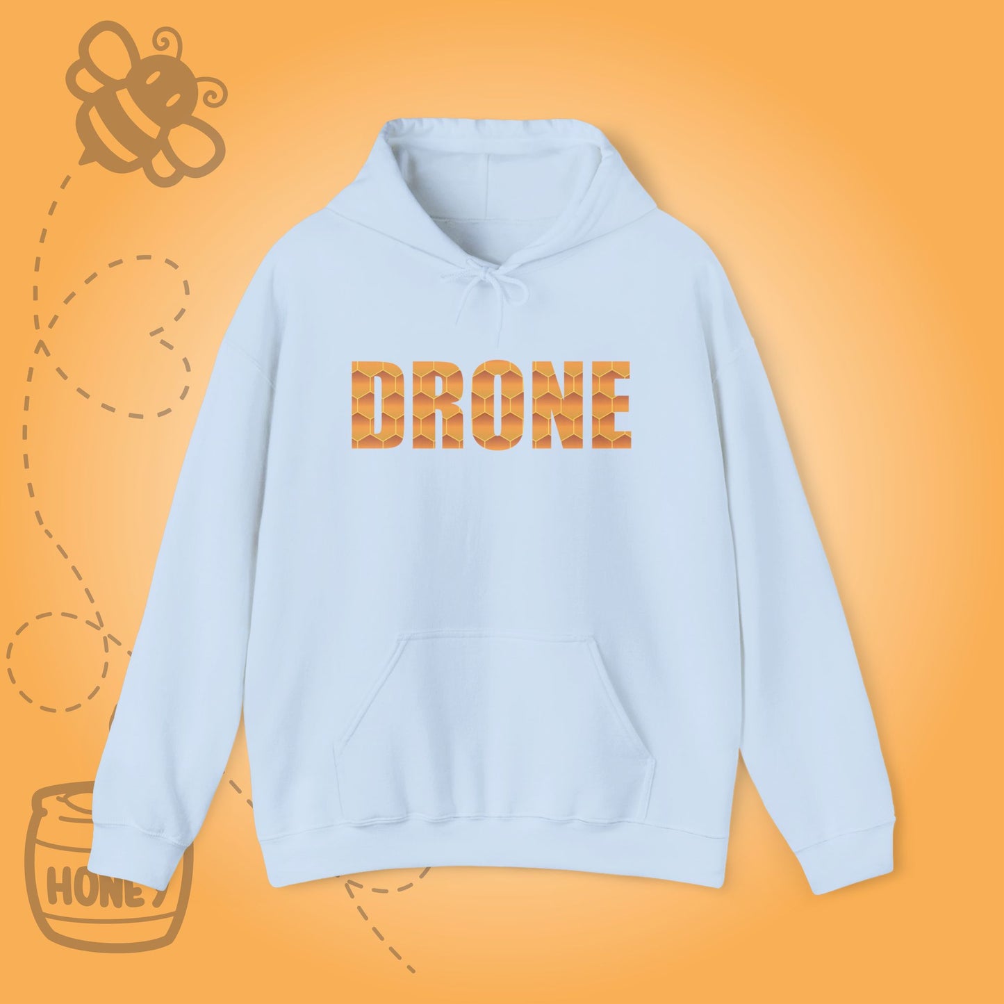 Drone Sweet As Honey  Honeycomb Word Art Design Hoodie Sweatshirt