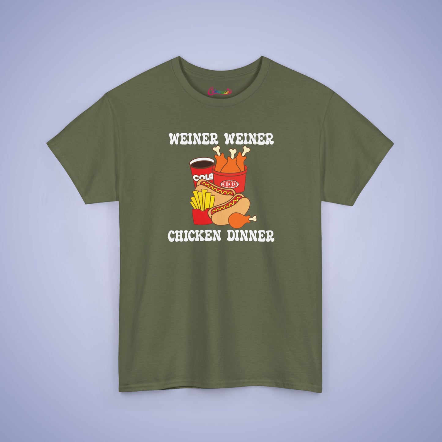 Weiner Weiner Chicken Dinner Funny Hot Dog T-Shirt | Hot Dog Lover Gift White