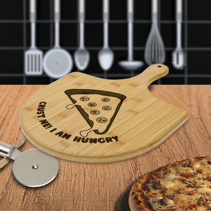 Crust Me I Am Hungry Funny Engraved Bamboo Pizza Board House Warming Gift