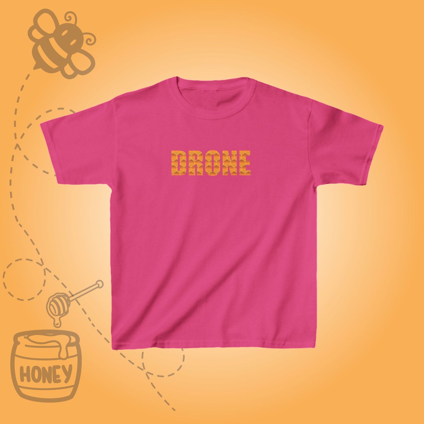 Drone Sweet As Honey  Honeycomb Word Art Design Kids Tshirt