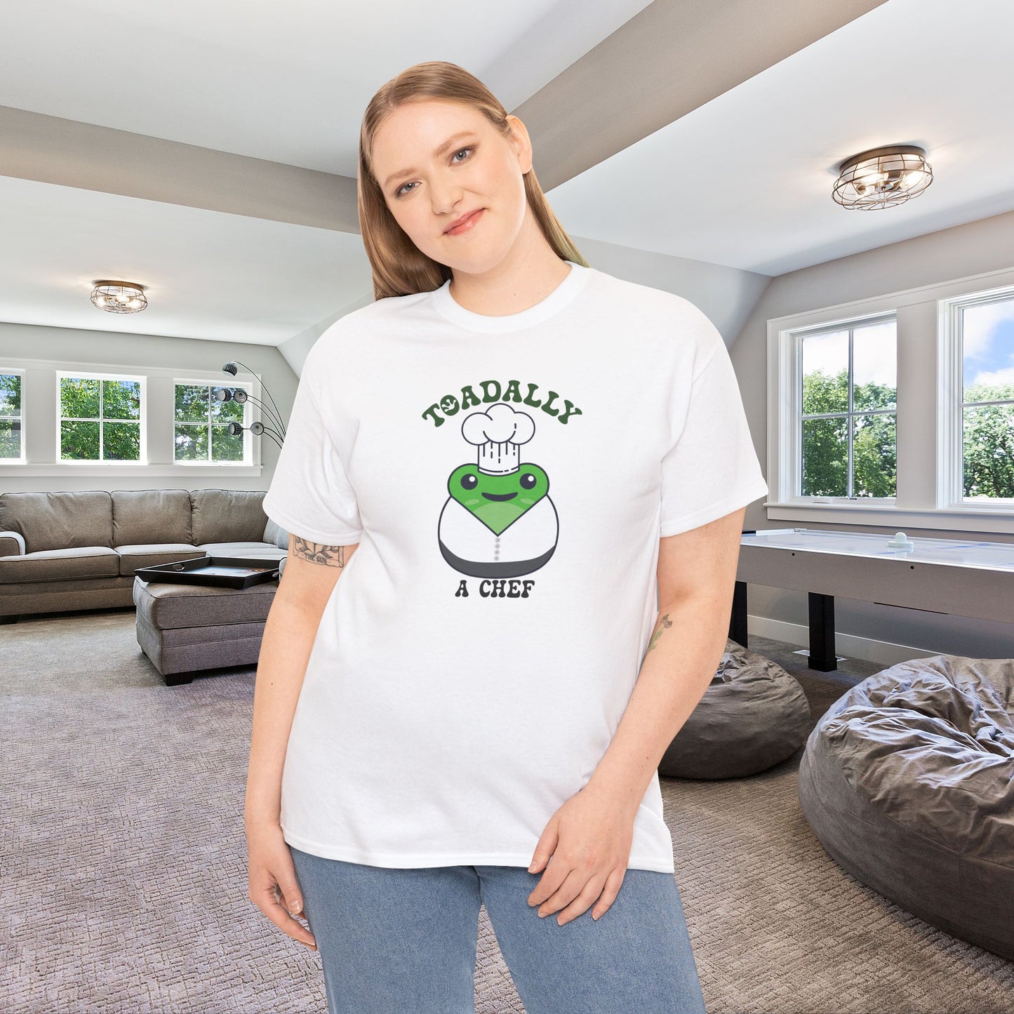Toadally a Chef Graphic Tee Frog Lover Funny Cook Gift Unisex T Shirt