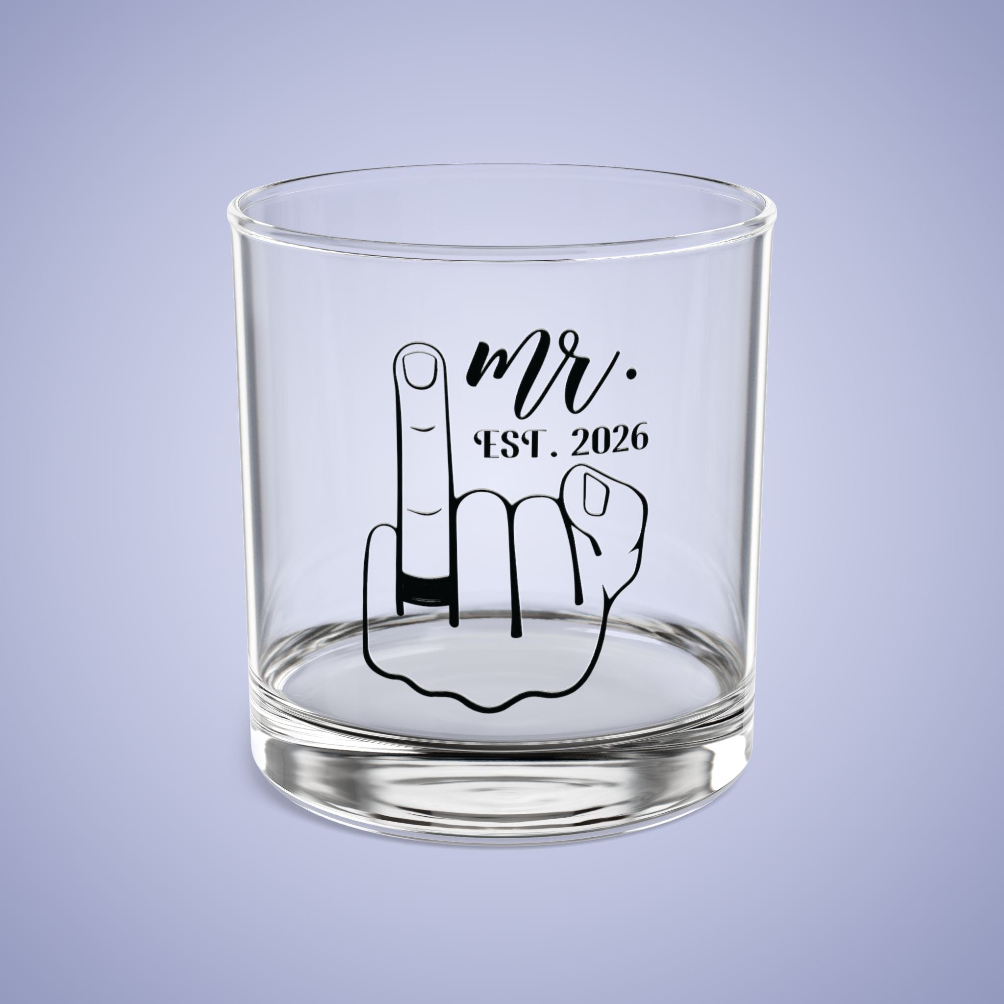 MR Est 2026 Personalized Engagement Rocks Glass Black