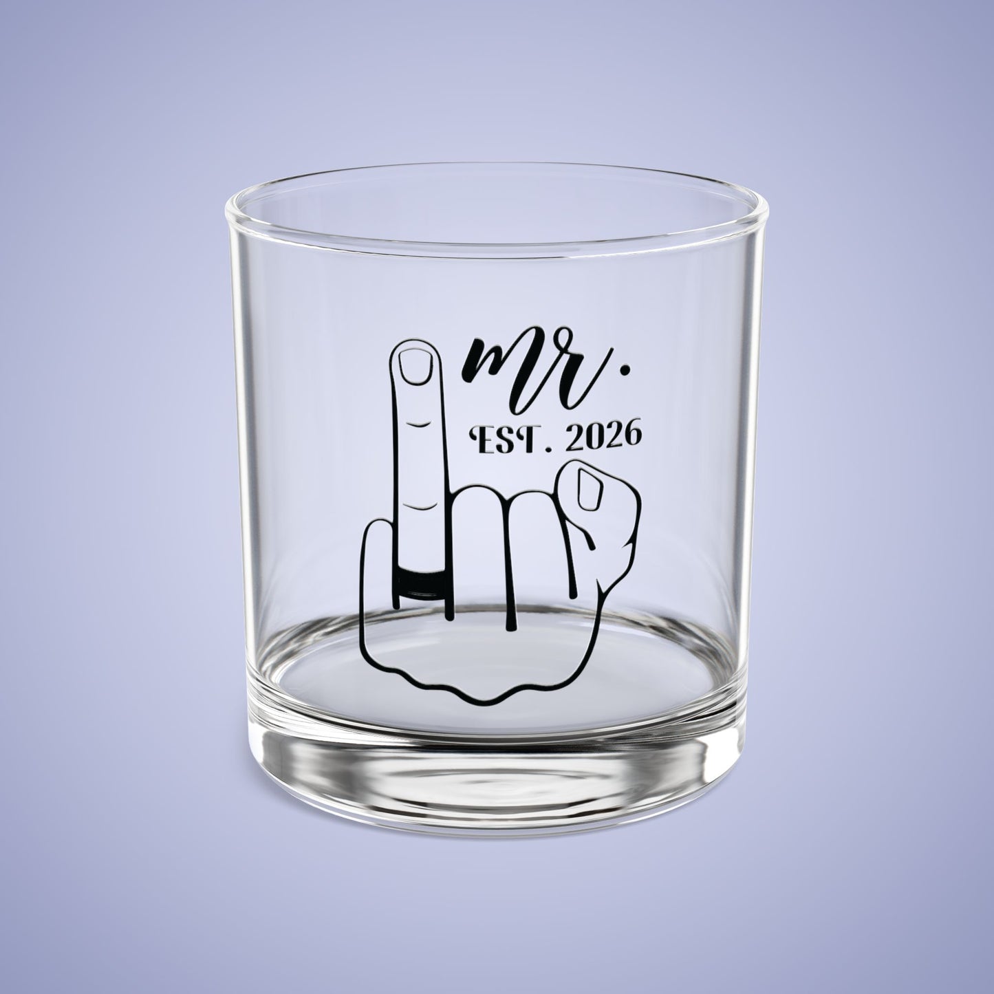 MR Est 2026 Personalized Engagement Rocks Glass Black