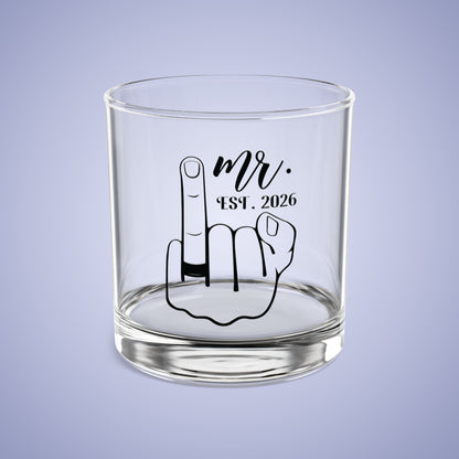 MR Est 2026 Personalized Engagement Rocks Glass Black