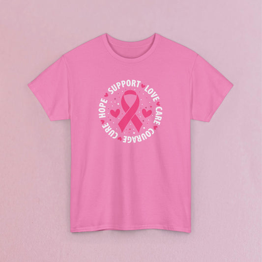 Support Love Courage and Cure Breast Cancer Awareness Unisex T Shirt