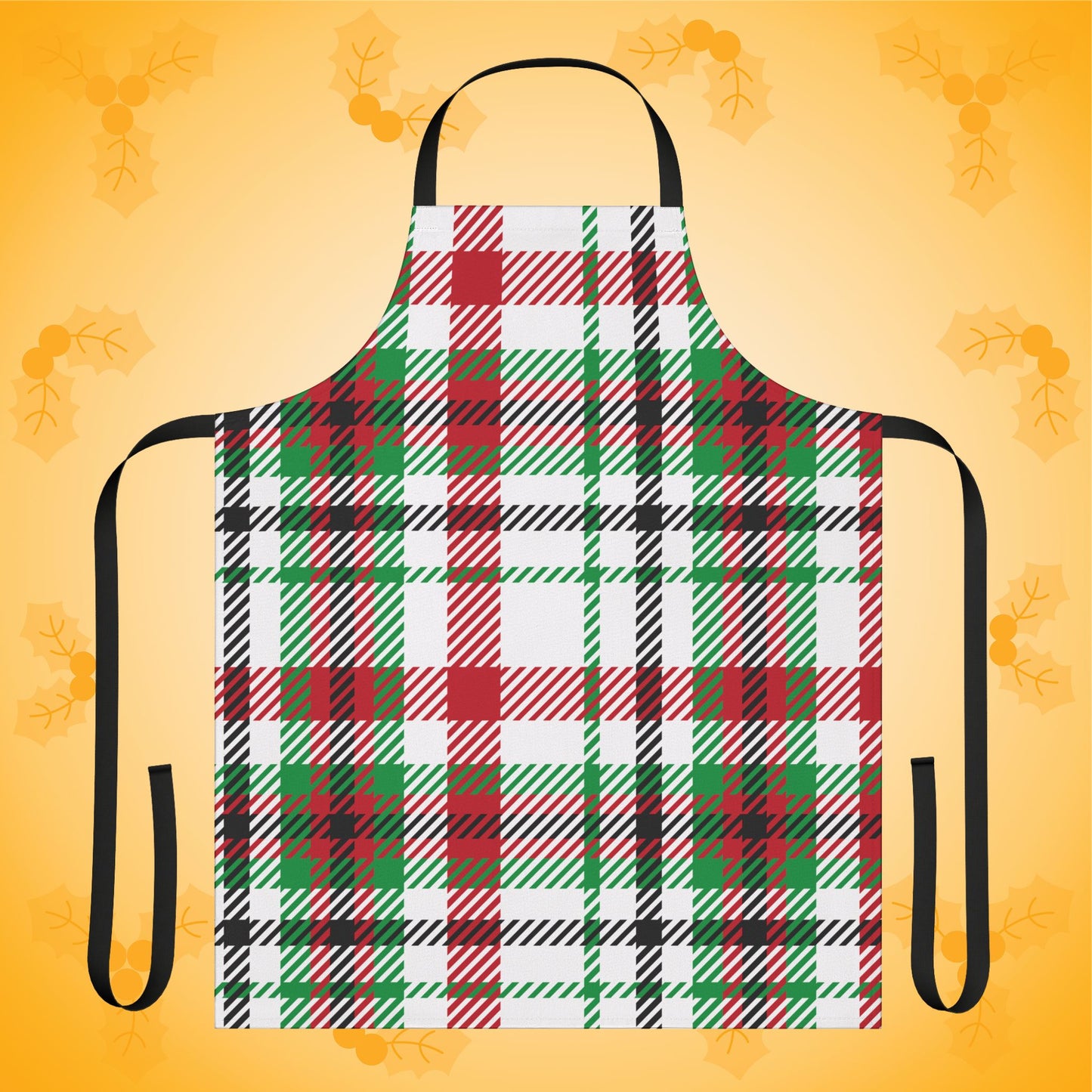 Frosted Forrest Christmas Plaid Kitchen Apron