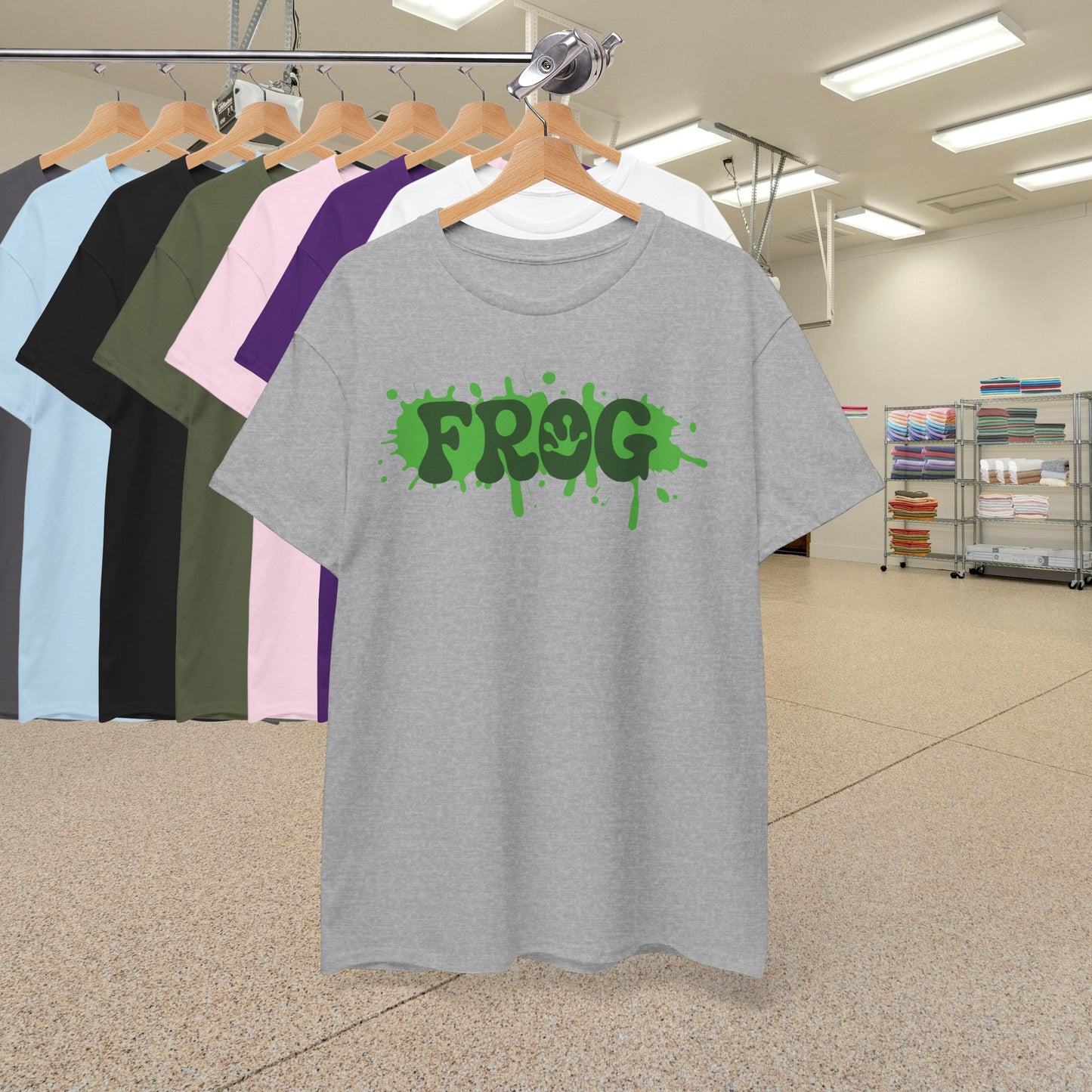 Paint Splatter Graphic Tee Frog Lover Word Art Gift Unisex T Shirt