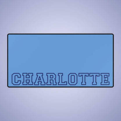 University Style Personalized Name Desk Mat Light Blue