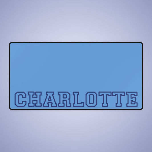 University Style Personalized Name Desk Mat Light Blue