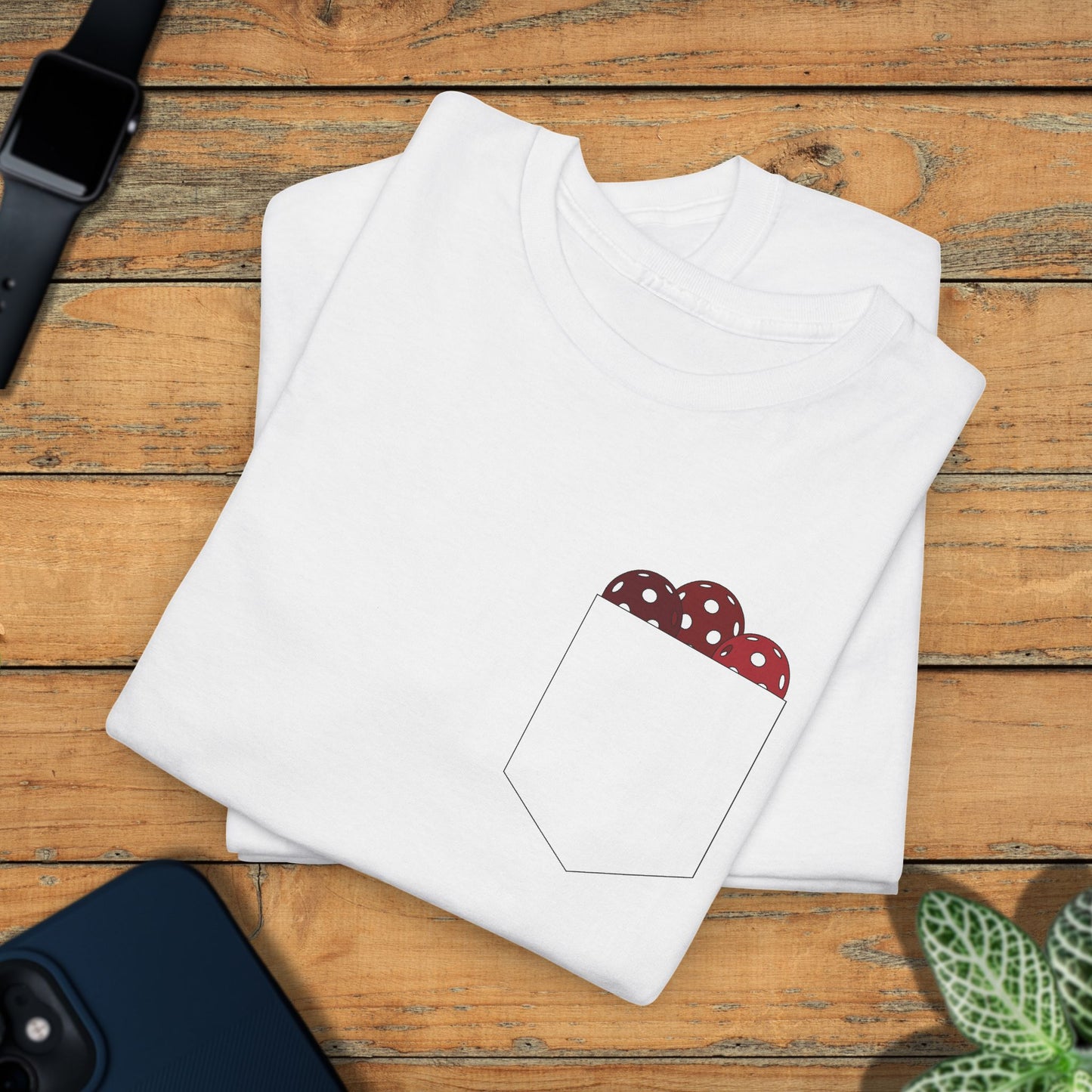 Pickleball Pocket Design T Shirt Red Graphic Design