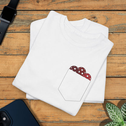 Pickleball Pocket Design T Shirt Red Graphic Design