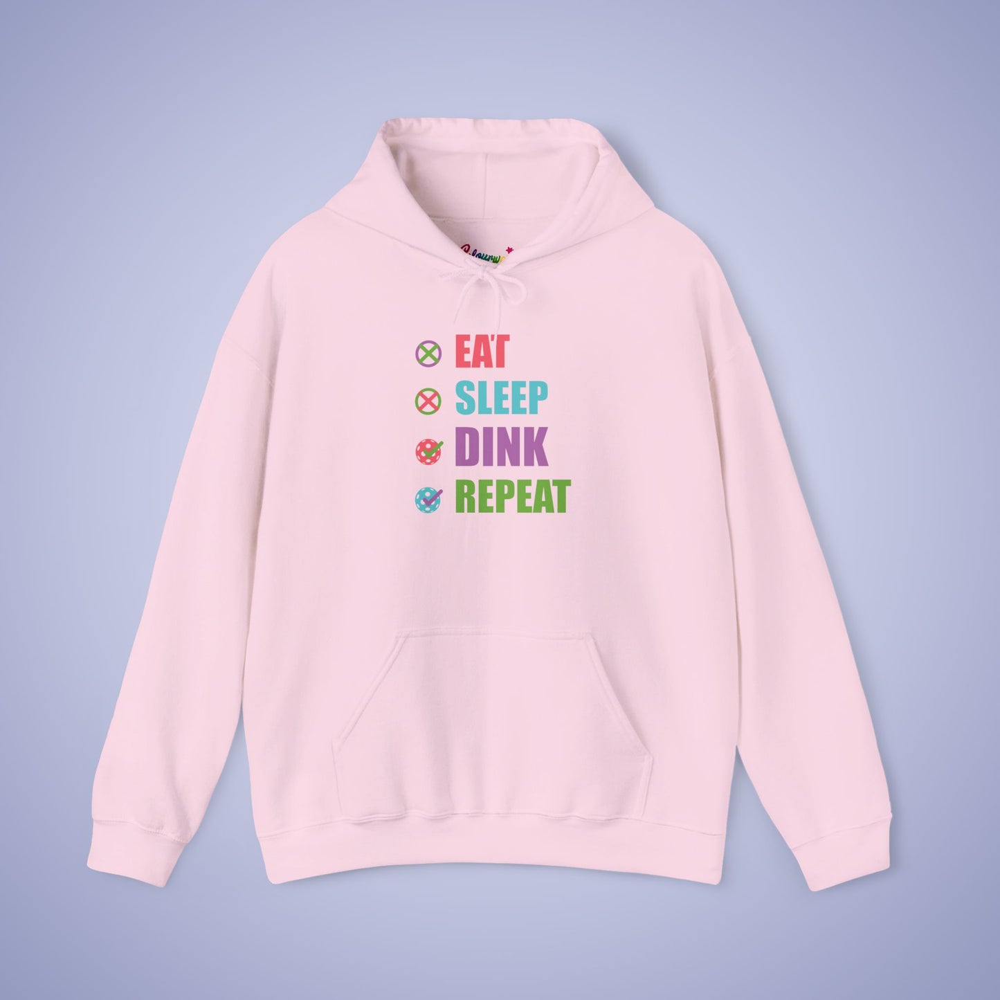 Eat Sleep Dink Repeat Pickleball Hoodie | Funny Pickleball Lover Gift Vibrant Version