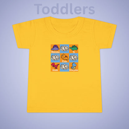 First Grade Fun Dinosaurs Kids Cotton T Shirt Back To School Toddler