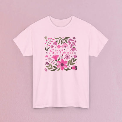 Fuck Cancer Pink Boho Floral Breast Cancer Awareness Unisex T Shirt