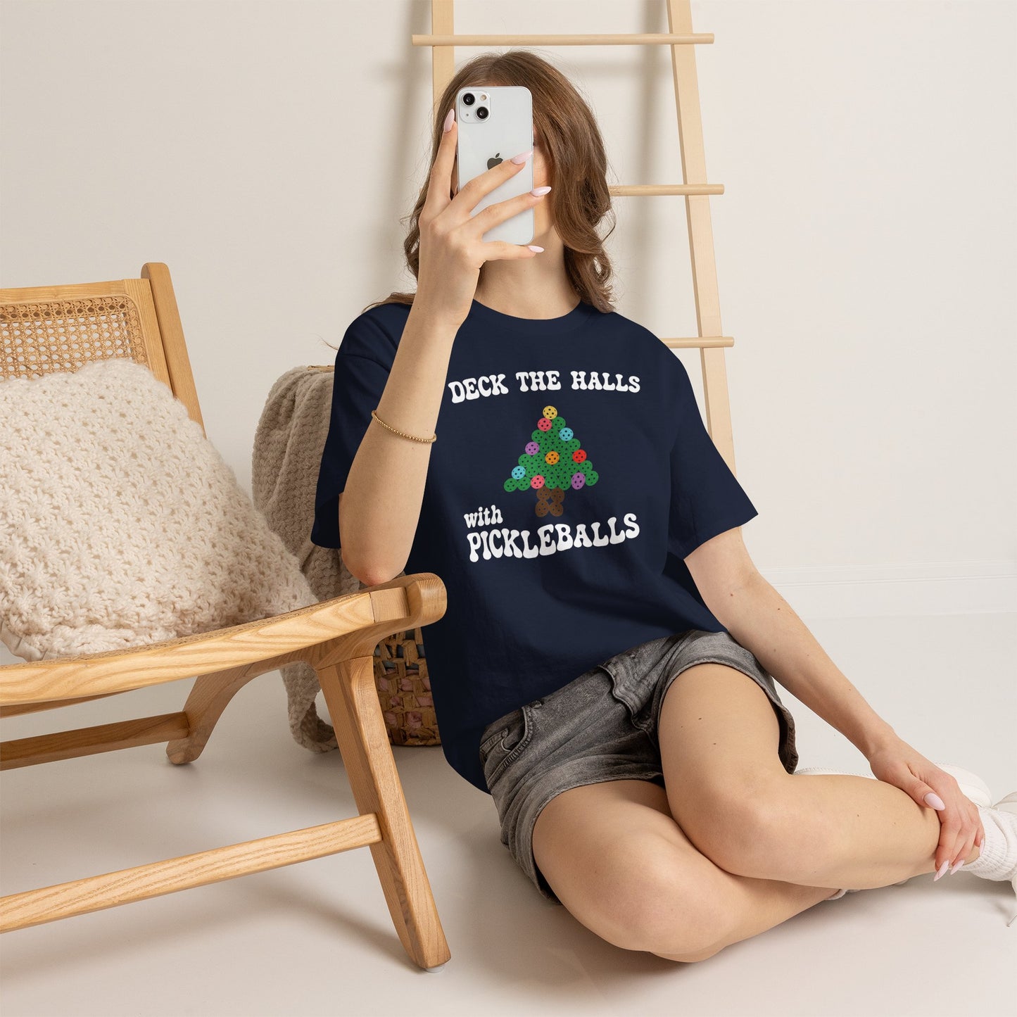 Deck the Halls with Pickleballs T-Shirt | Christmas Pickleball T-Shirt Green Version