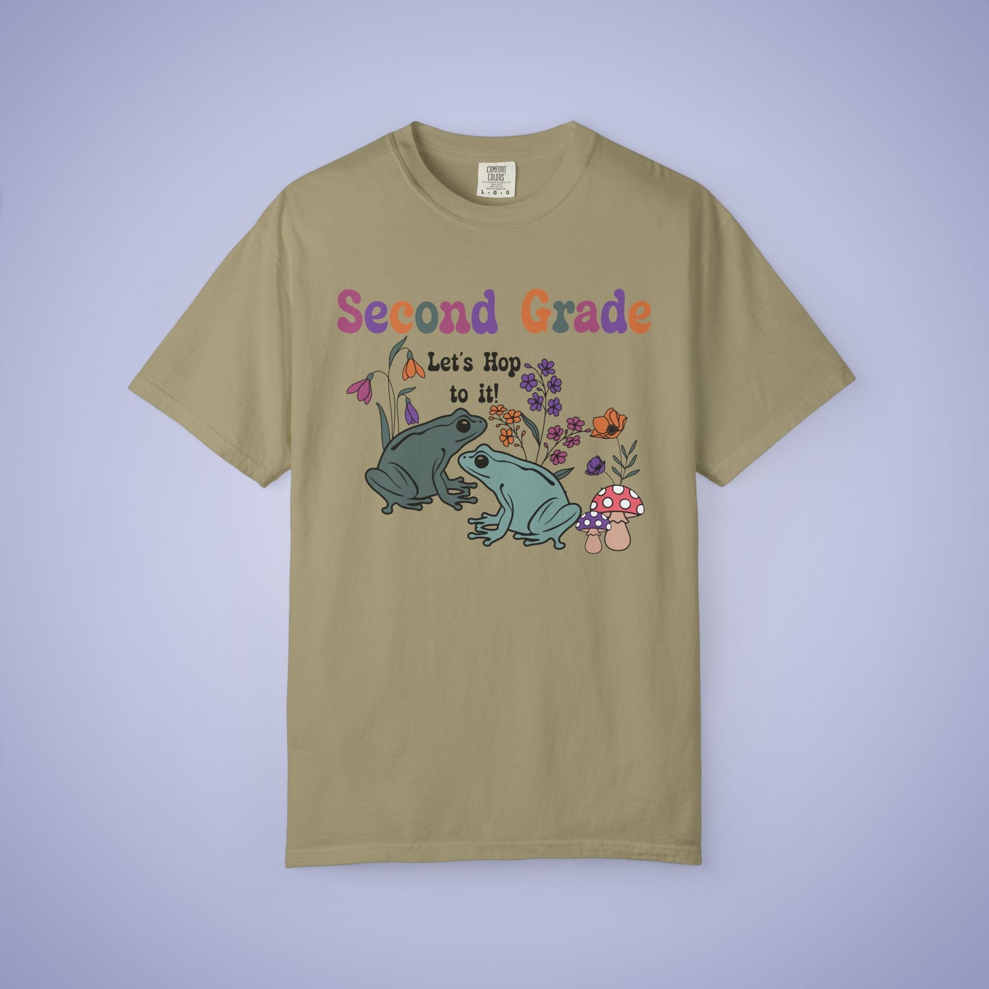 Second Grade Lets Hop To It Teacher T Shirt Frogs Comfort Colors Unisex Back to School
