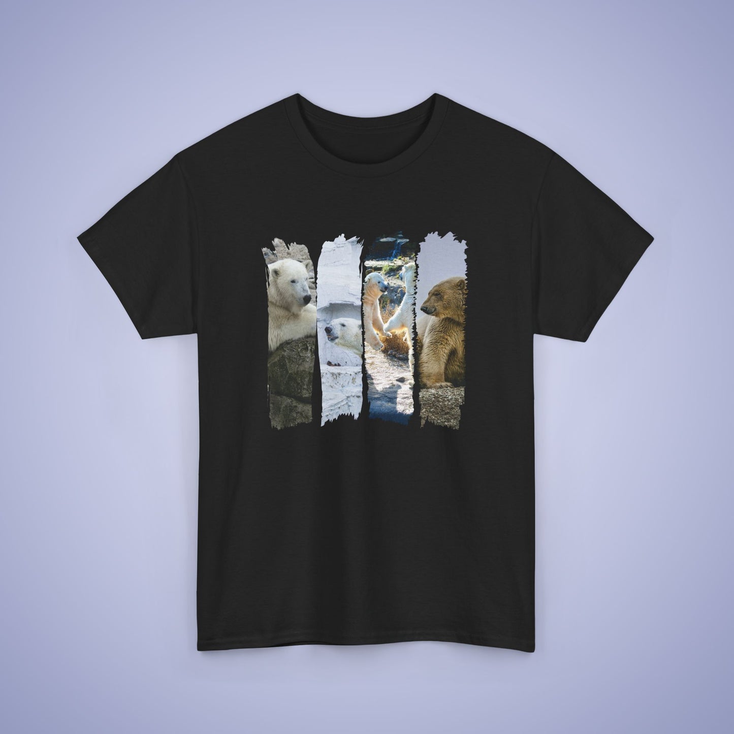 Happy Dancing Polar Bears Brush Stroke Photographic Unisex Oversized T Shirt