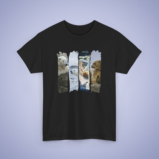 Happy Dancing Polar Bears Brush Stroke Photographic Unisex Oversized T Shirt