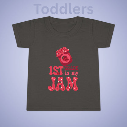 First Grade is my Jam Raspberry Kids Cotton T Shirt Back To School Toddler