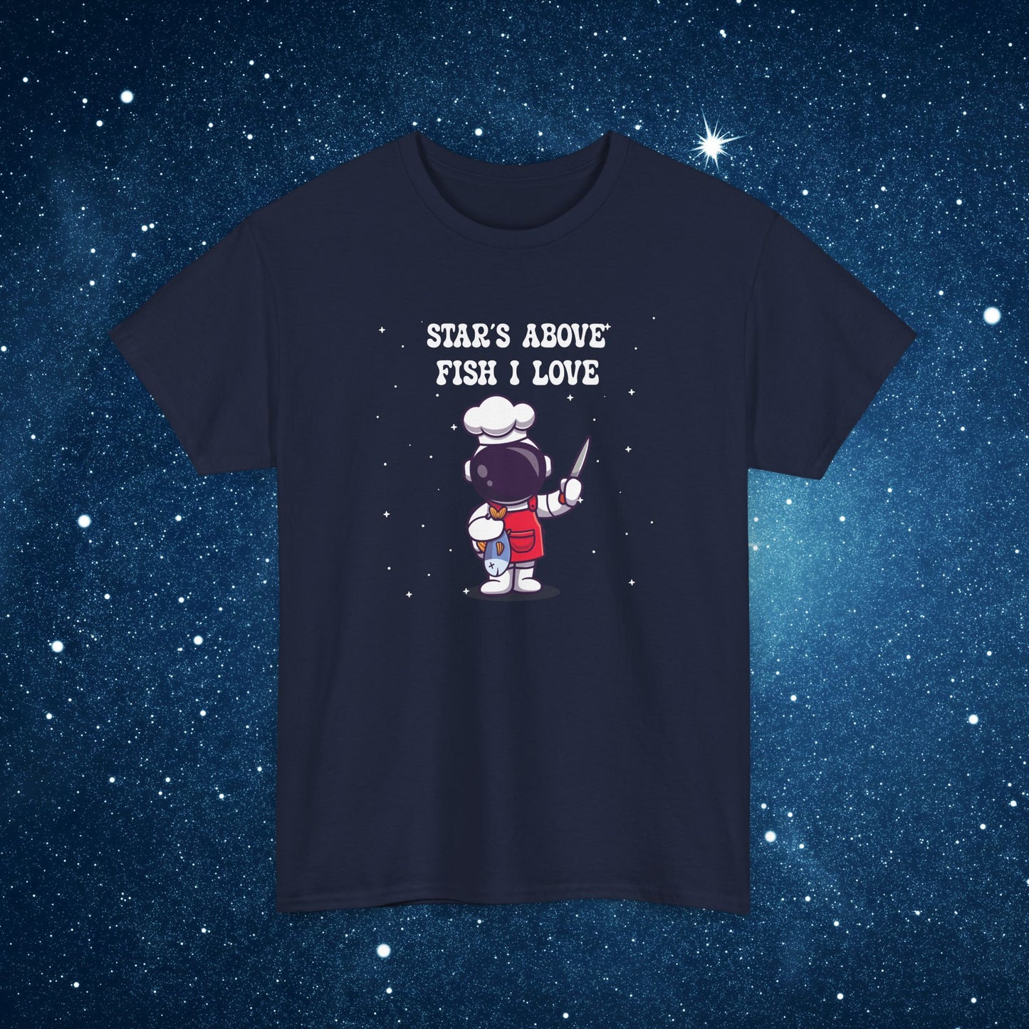 Stars Above Fish I Love National Astronaut Day Unisex Graphic T Shirt
