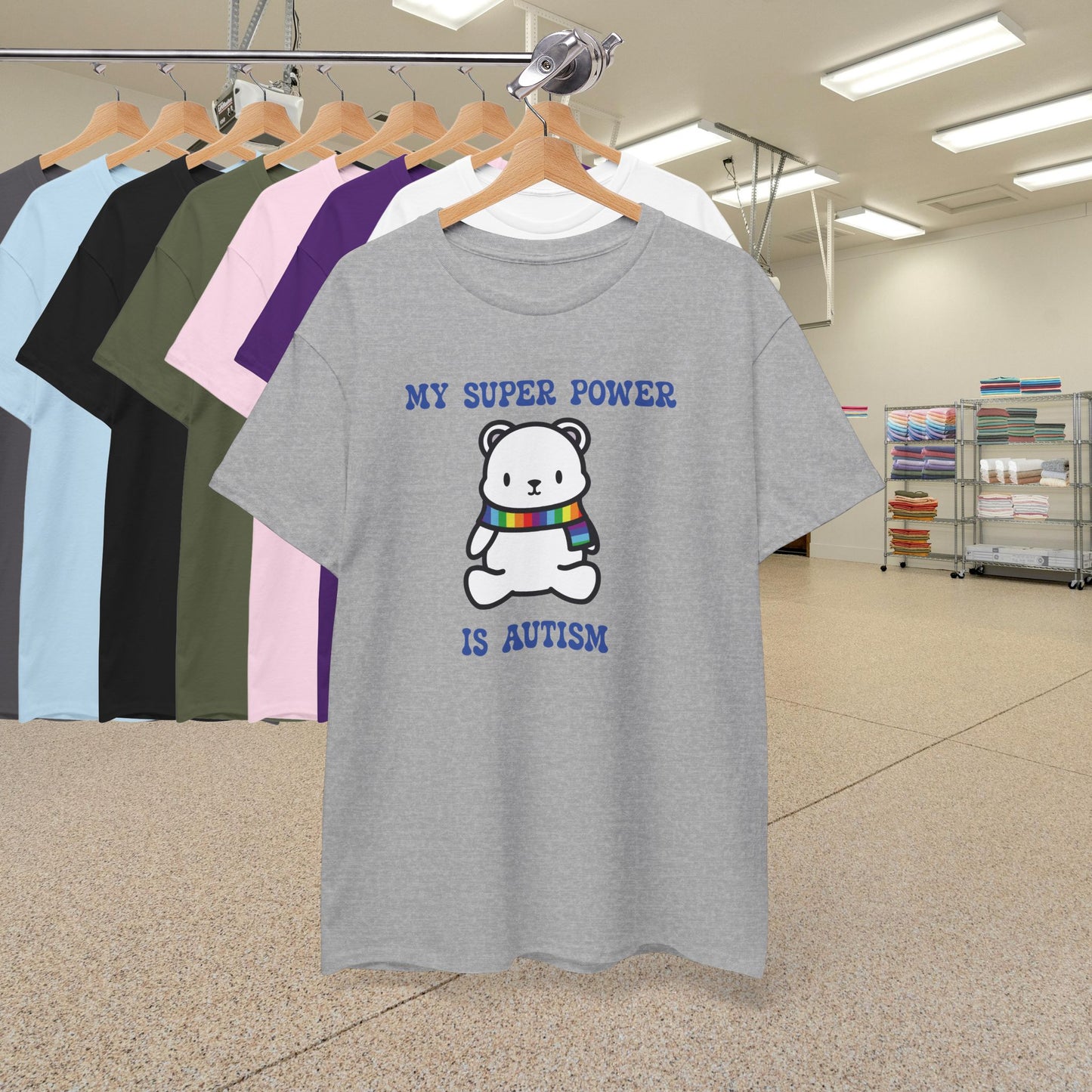 Polar Bear Neurodiversity Graphic My Super Power is Autism Awareness Unisex T Shirt