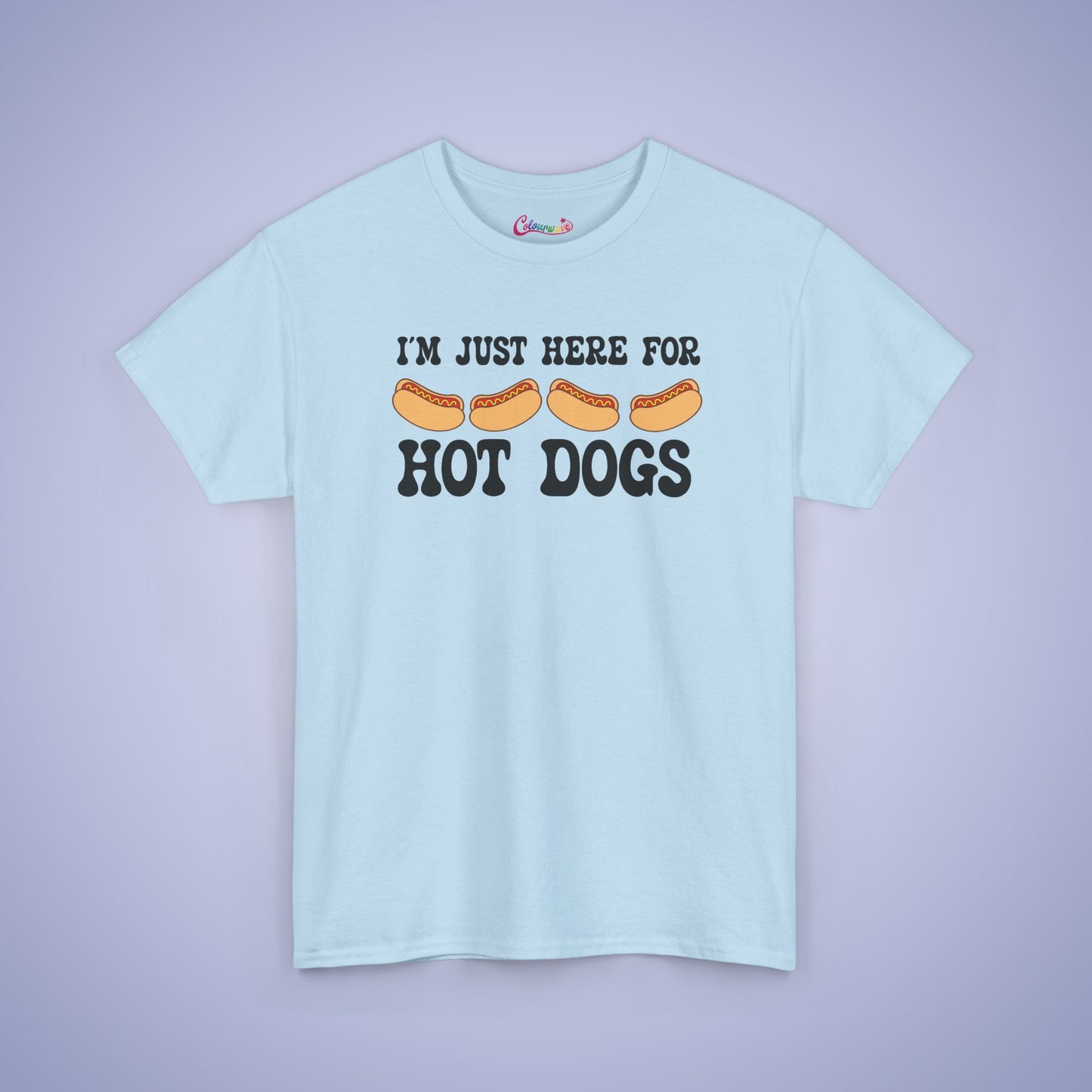 I'm Just Here for the Hot Dogs Funny Hot Dog T-Shirt | Hot Dog Lover Gift Black