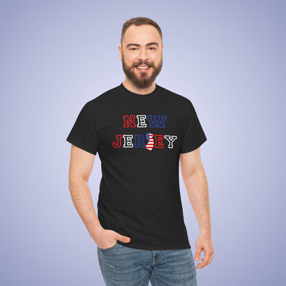 New Jersey Map Text Art Proud American Unisex T Shirt