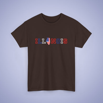 Illonois Map Text Art Proud American Unisex T Shirt