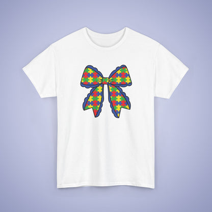 Coquette Bow Puzzle Graphic Love Needs No Words Autism Awareness Unisex T Shirt