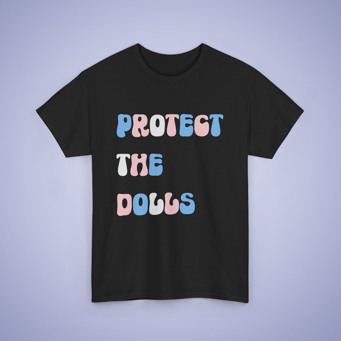 Protect the Dolls Trans Flag Text Unisex Oversized T Shirt