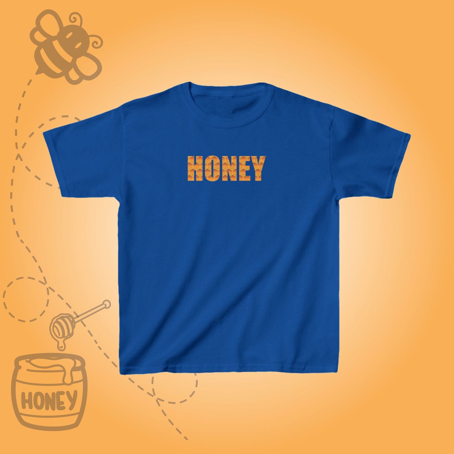 Honey Lover Honeycomb Sweet As Honey Word Art Design Kids Tshirt