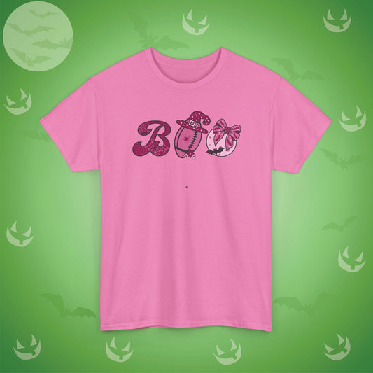 Football BOO T-Shirt | Girly Coquette Halloween Design