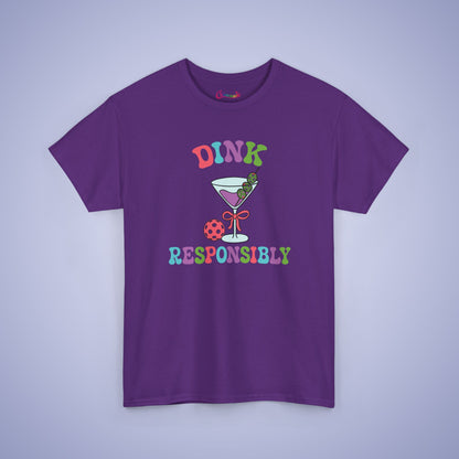 Dink Responsibly Pickleball Lover Drinking Gift Tee Graphic Design T Shirt