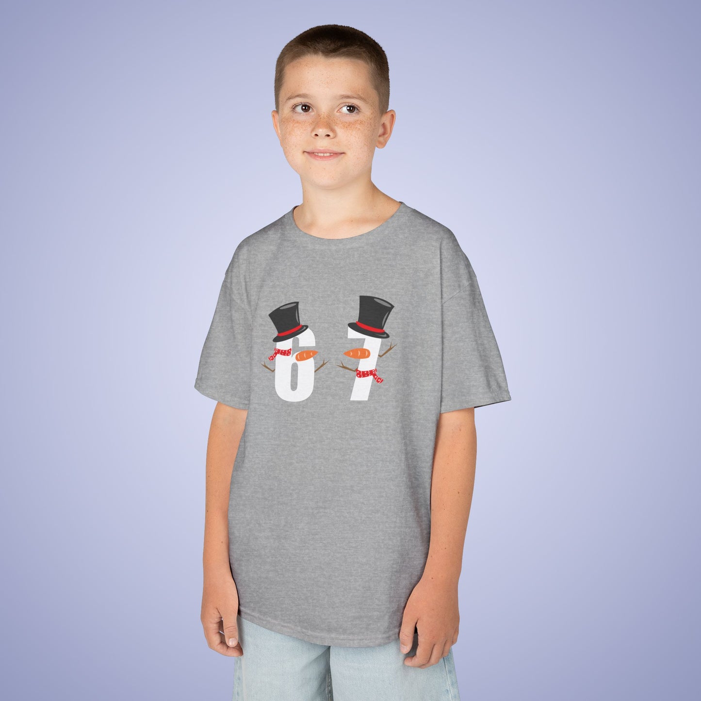 Snowman Character Christmas 67 Tee Fun Trending Kids Cotton T Shirt Six Seven Youth