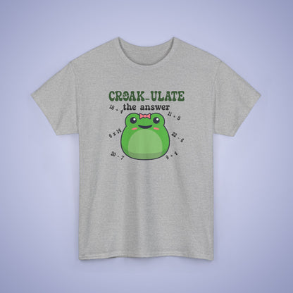 Croak-Ulate the Answer Graphic Tee Frog Lover Funny Maths Unisex T Shirt