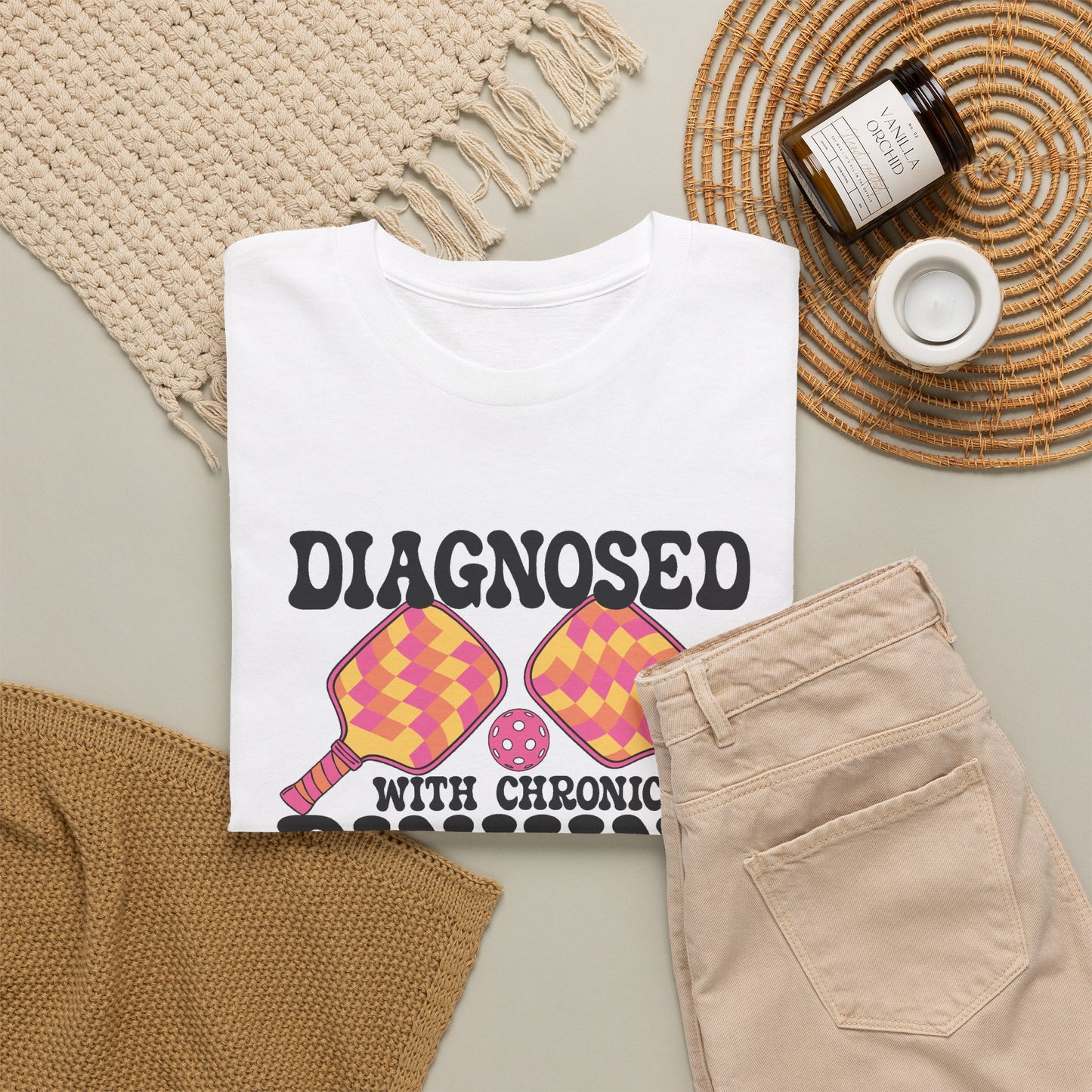 Diagnosed with a Chronic Dinking Disorder Funny Doctor Pickleball T Shirt Black Graphic Design