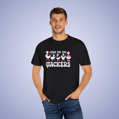 Here for the Quackers Duck Lover July 4th Comfort Colors Funny T Shirt Unisex
