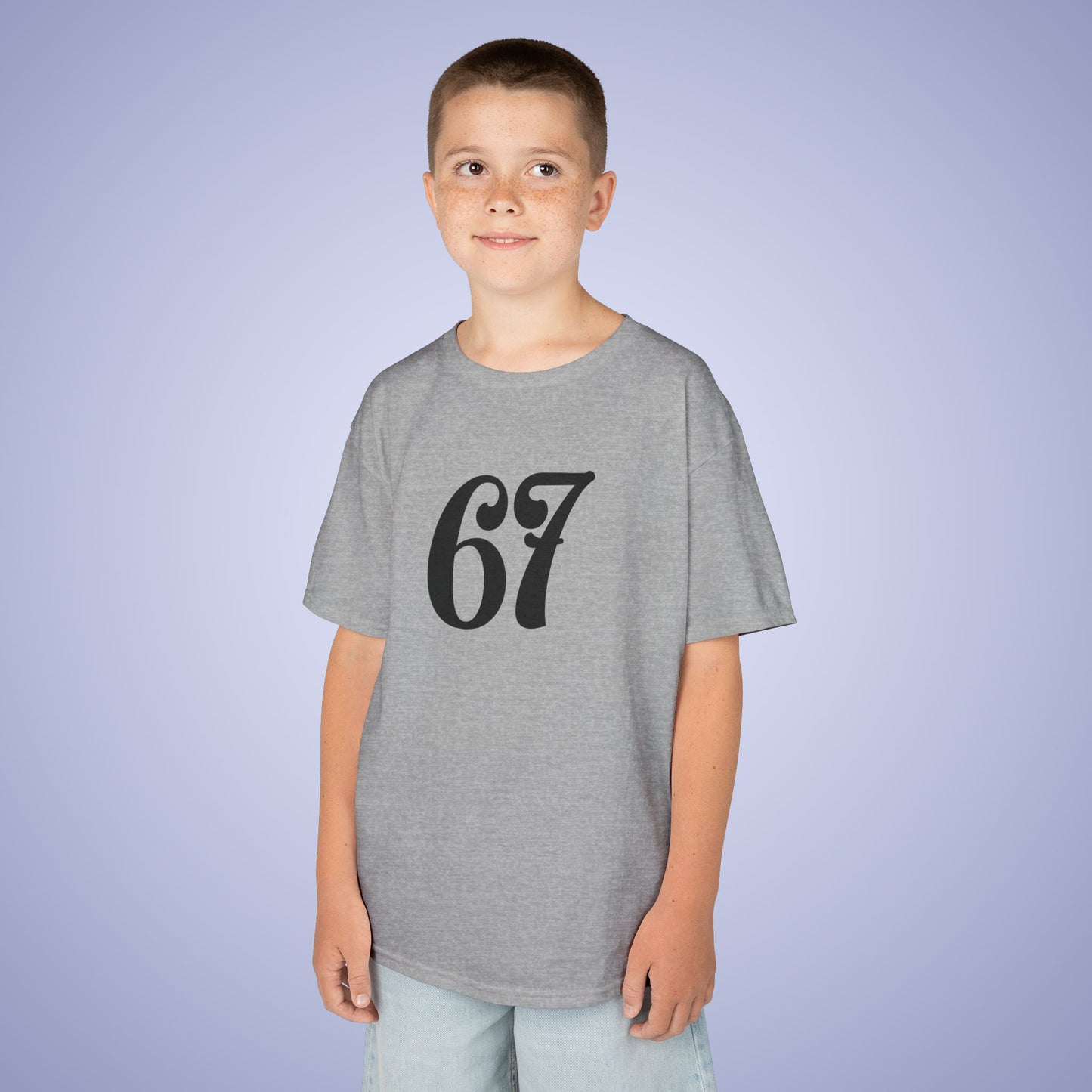 Calligraphy 67 Tee Fun Trending Kids Cotton T Shirt Six Seven Youth