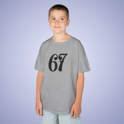 Calligraphy 67 Tee Fun Trending Kids Cotton T Shirt Six Seven Youth