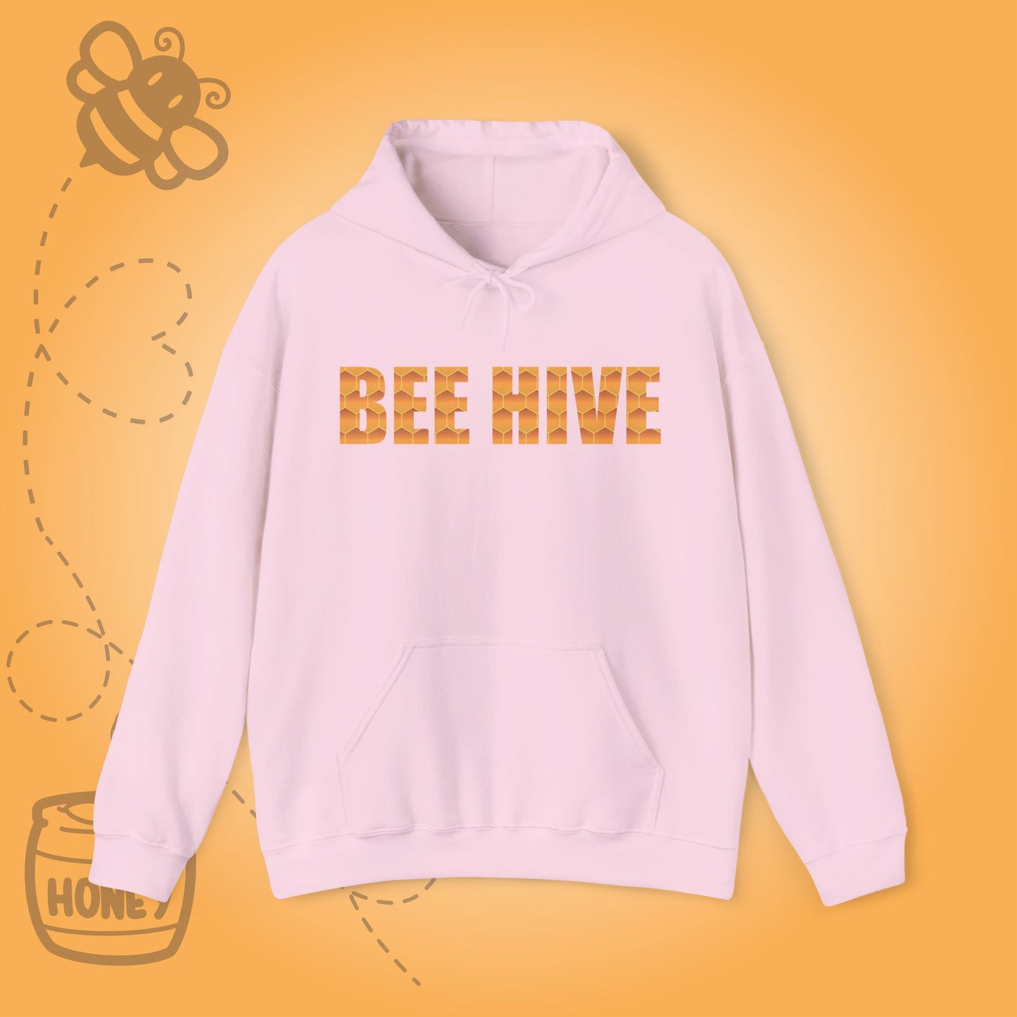 Bee Hive Sweet As Honey Honeycomb Word Art Design Hoodie Sweatshirt