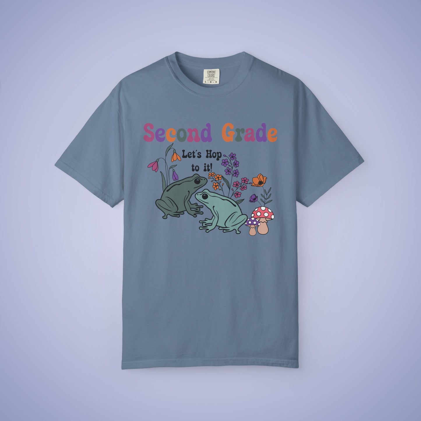 Second Grade Lets Hop To It Teacher T Shirt Frogs Comfort Colors Unisex Back to School