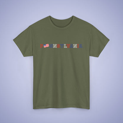Pennsylvania Map Text Art Proud American Unisex T Shirt