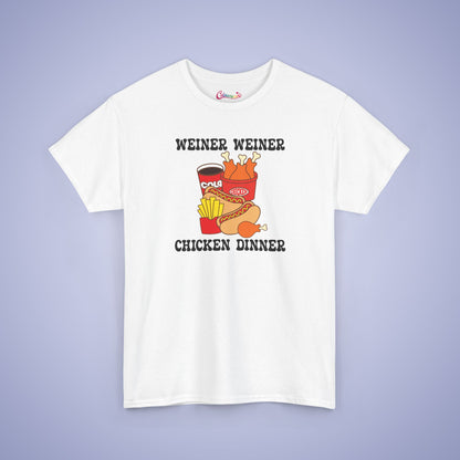 Weiner Weiner Chicken Dinner Funny Hot Dog T-Shirt | Hot Dog Lover Gift Black
