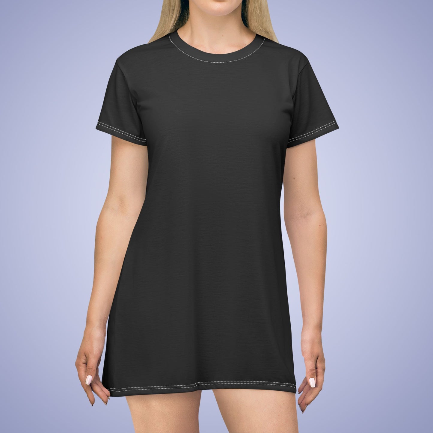 Blank Black Short Sleeve T Shirt Dress