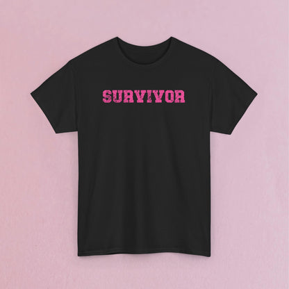 Grunge Text Breast Cancer Survivor Unisex T Shirt