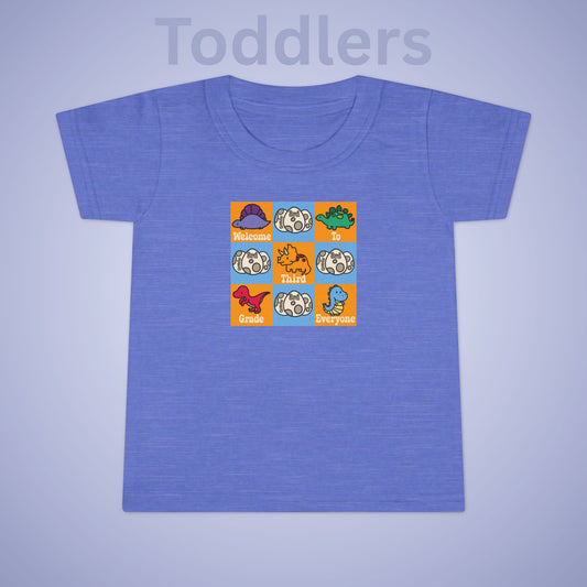 Third Grade Fun Dinosaurs Kids Cotton T Shirt Back To School Toddler