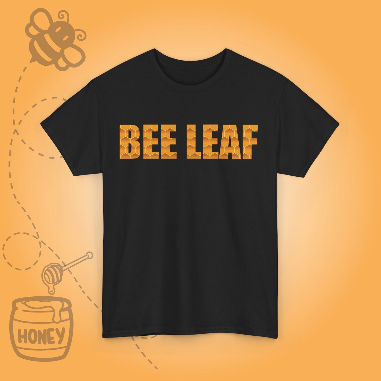 Bee Leaf Sweet As Honey Honeycomb Word Art Design Unisex Tshirt