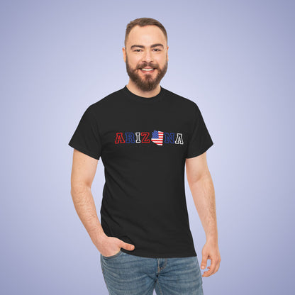 Arizona Map Text Art Proud American Unisex T Shirt