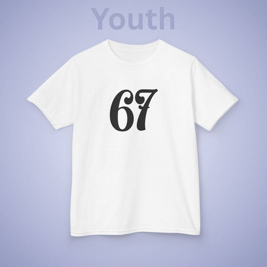 Calligraphy 67 Tee Fun Trending Kids Cotton T Shirt Six Seven Youth